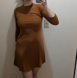 Forever 21 midsleeve brown/ orange dress